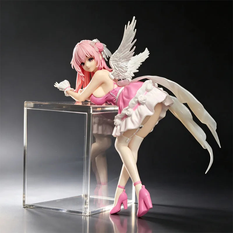 Action Figure Angel Girl Pink Hair – Estátua Premium & Noodle Stopper