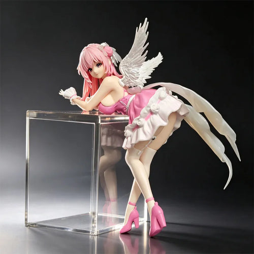 Action Figure Angel Girl Pink Hair – Estátua Premium & Noodle Stopper