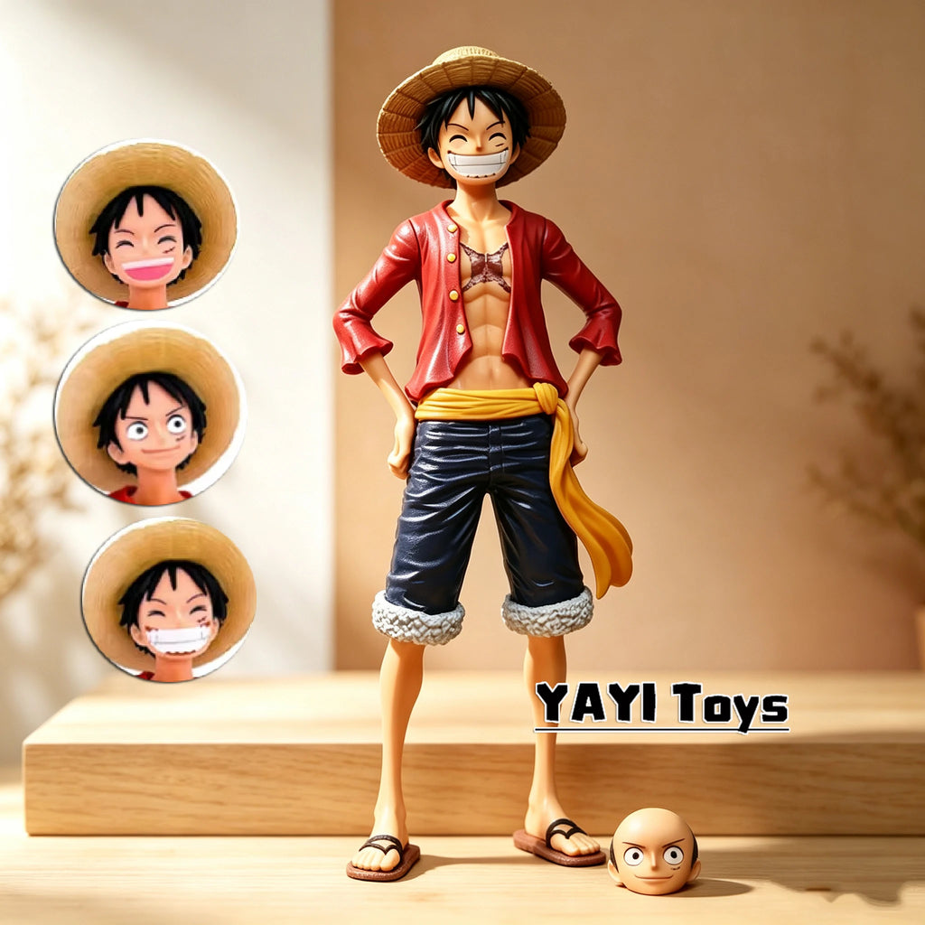 Action Figure One Piece – Luffy Confident Smiley Face Changing (28cm)
