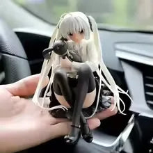 Mini Estátua Anime Lady Kawaii com Coelho Colecionável (10cm)