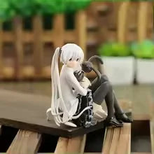 Mini Estátua Anime Lady Kawaii com Coelho Colecionável (10cm)