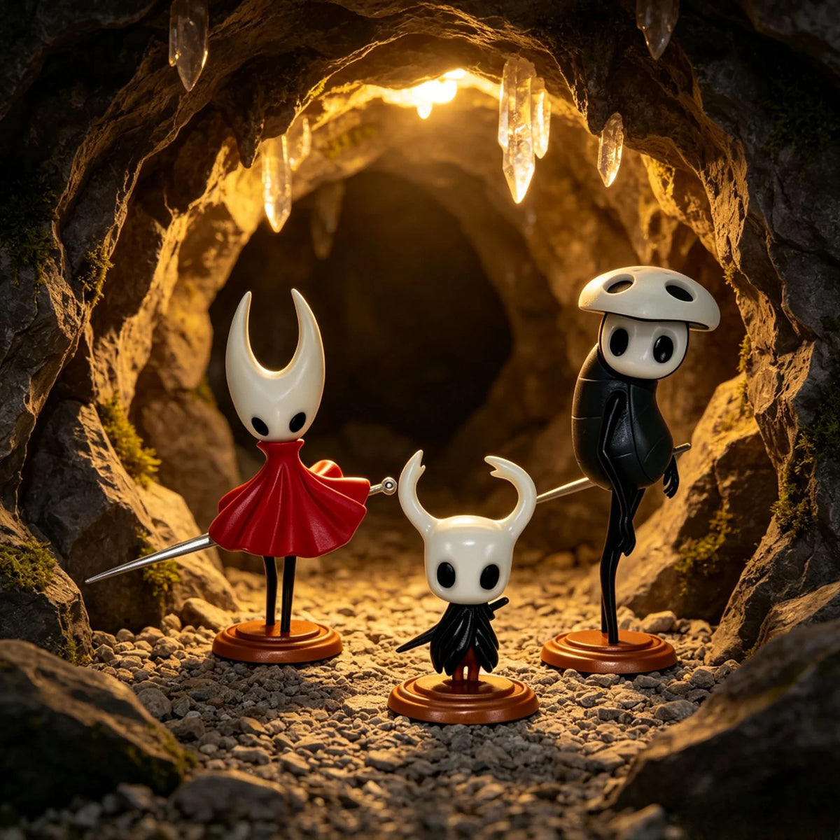 Kit Action Figure Hollow Knight – Conjunto com 3 Estátuas GK Premium