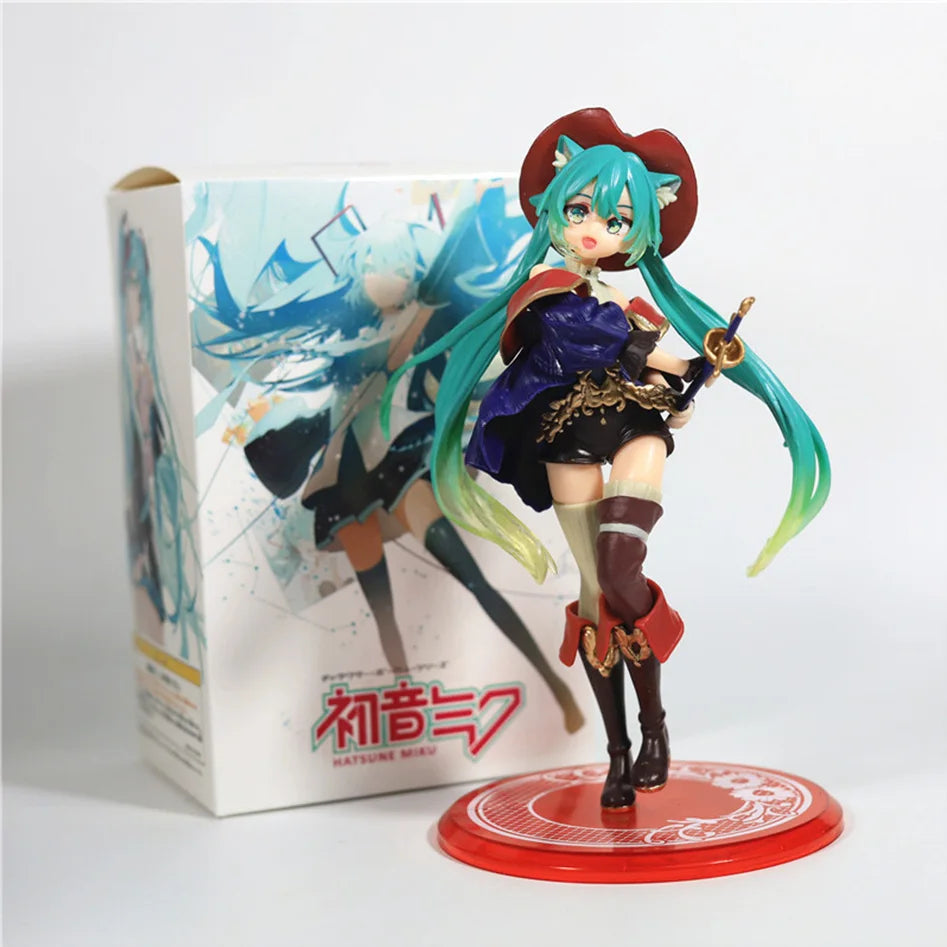 Action Figure Hatsune Miku Desktop Cute – Edição Tale Wonderland (Gato de Botas 19cm)