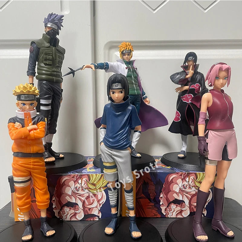 Lote Action Figure Naruto Shippuden – Coleção Estátuas Premium (23cm a 30cm)